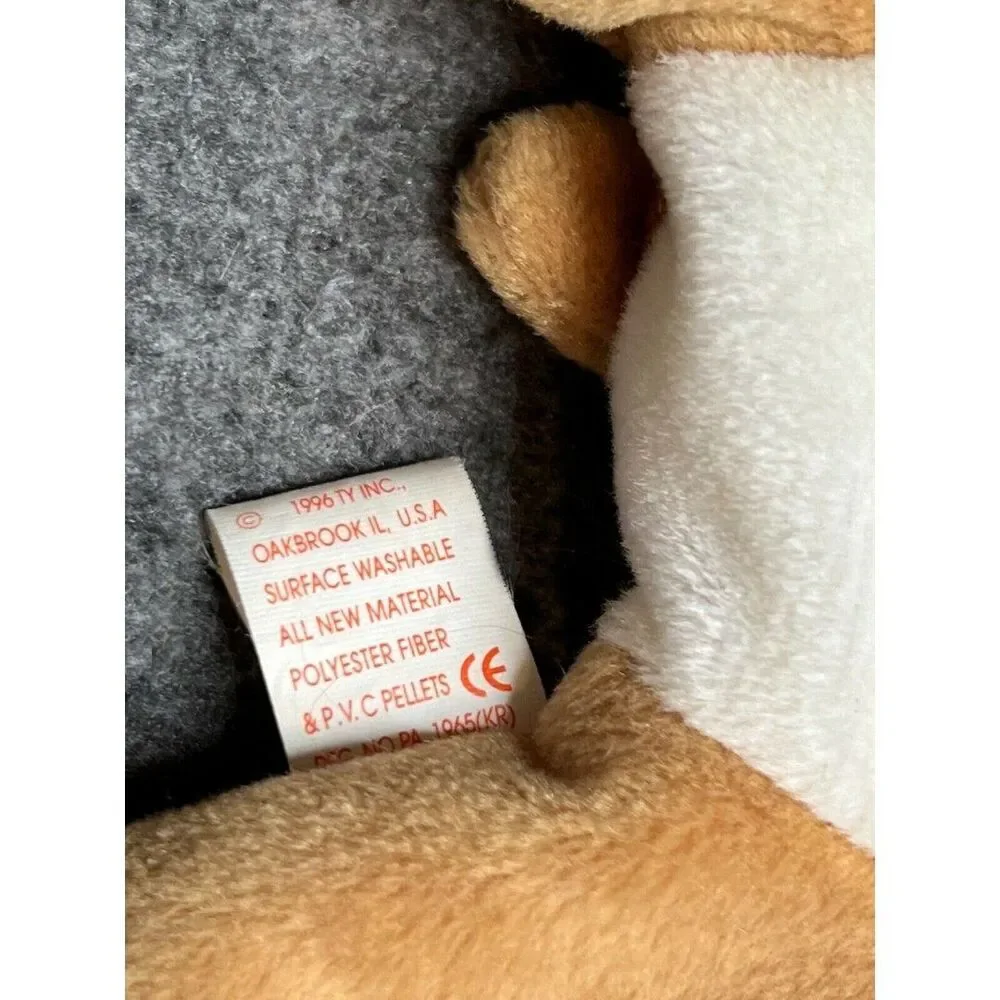 Wrinkles Dog, 1st Edition, Retired, PVC Pellets, Hard to Find Beanie Babies